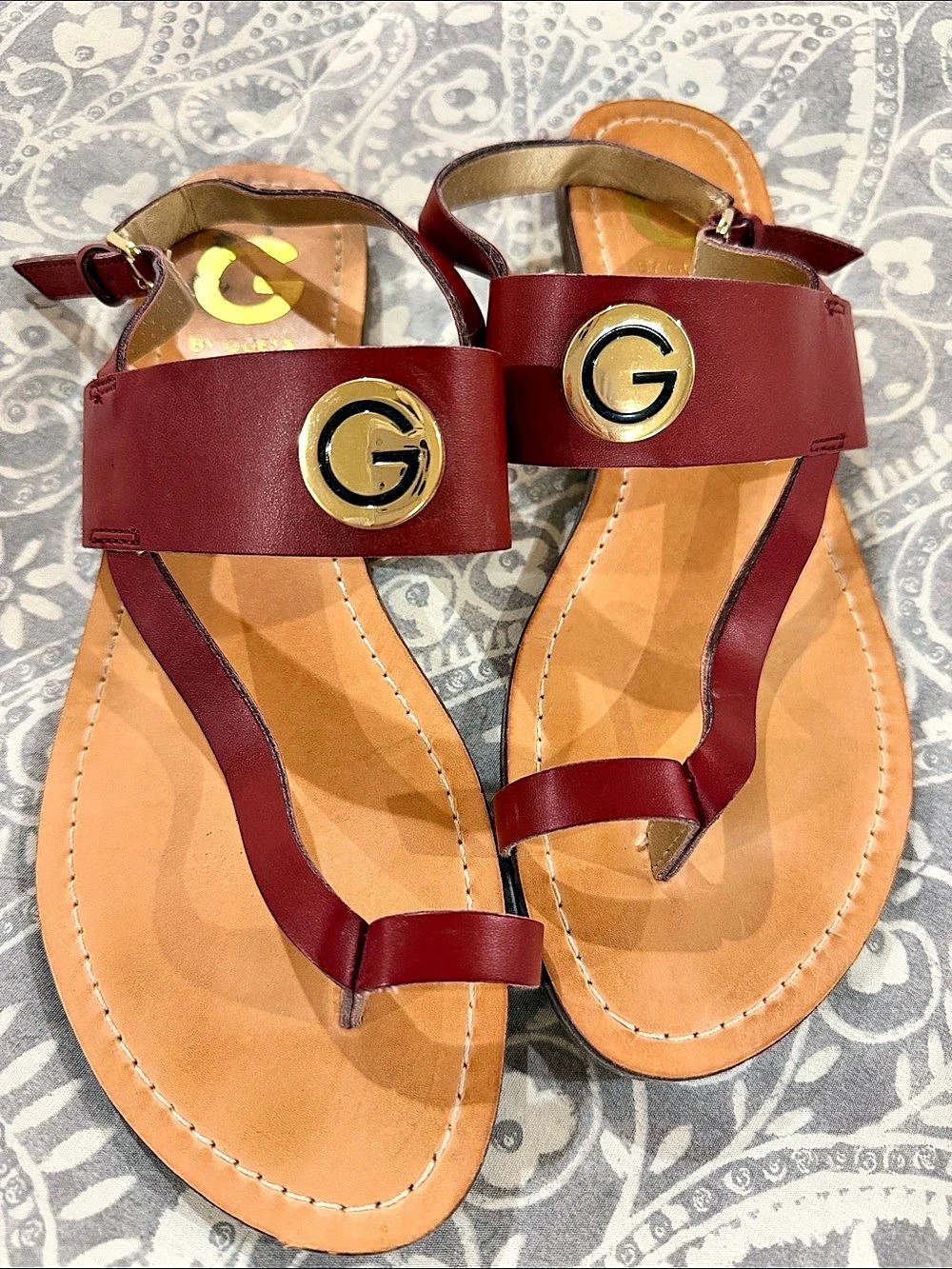 Guess Women's Red Logo Sandals Like New